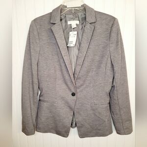 H&M Women's Gray One Button Blazer NWT Size 12